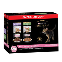 Влажный корм для кошек Purina Pro Plan Nutri Savour Delicate индейка, ягненок, 10шт по 85г