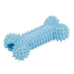 Игрушка для собак Pet Universe косточка с шипами, голубой, ТПР, 14,5х7 см