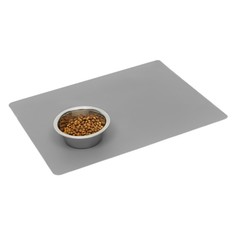 Коврик под миску для животных Пижон, темно-серый, силикон 40 х 30 см