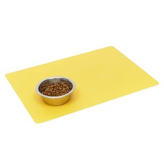 Коврик под миску для животных Пижон, желтый, силикон, 40 х 30 см
