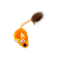 Игрушка для кошек GoSi Лисенок с ушами с хвостом оранжевая
