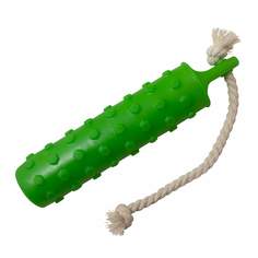 Игрушка для собак Pet Universe Палка кусалка с канатиком, PCV, зелёный, 28х5,5 см
