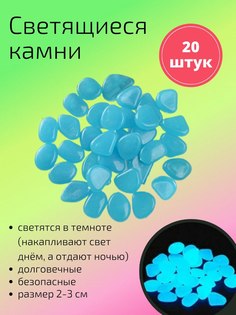 Декоративные камни для аквариума ADLIGO синие, 20 шт.