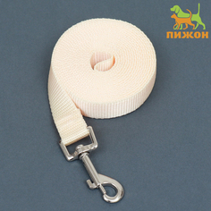 Поводок для собак Пижон, бежевый, полиэстер, 3 м х 2 см