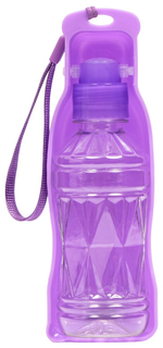 Автопоилка для животных Пижон прогулочная с фигурной бутылочкой, фиолетовая, 250 мл