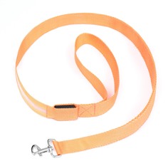 Поводок для собак Пижон с подсветкой, оранжевый, текстиль, 120 х 2,5 см