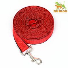 Поводок для собак Пижон, красный, полиэстер, 5 м х 2,5 см