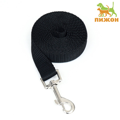 Поводок для собак Пижон, черный, полиэстер, 2 м х 2 см