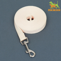 Поводок для собак Пижон бежевый, нейлон, 3 м х 1,5 см