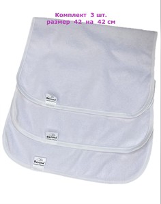 Пеленка для животных Велли, многоразовая, белая, из мембранной ткани, 3 шт, 42x42 см