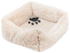 Лежак для животных Zoo-M BELKA, квадратный, пухлый, с подушкой, бежевый, 45х45х15 см