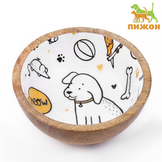 Миска для животных Пижон с рисунком внутри, белая, ДСП, 250 мл