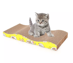 Когтеточка для кошек Family Pet Волна, разноцветная, картон, 43х20х4 см
