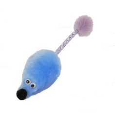 Игрушка для кошек GoSi Мышь с мятой и хвостом голубая