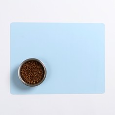 Коврик силиконовый под миску, 40 х 30 см, голубой No Brand