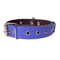 Ошейник для собак Dono Della универсальный, двухслойный, сиреневый, кожа, 55 см х 30 мм