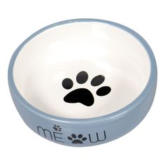 Миска для кошек Mr.Kranch Meow с лапкой керамическая синяя 380 мл