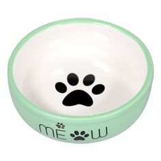 Миска для кошек Mr.Kranch Meow с лапкой зеленая 380 мл