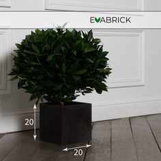 Кашпо Evabrick Cube 5л черный искусственный камень 1 шт.