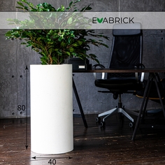 Кашпо Evabrick Cylinder 84 л белый искусственный камень 1 шт.