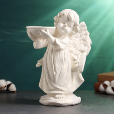 Фигура Хорошие сувениры Ангел с чашей 10183056 2х17х30см, перламутровый