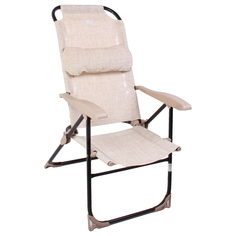 Кресло-шезлонг складное К2, 75 x 59 x 109 см, песочный No Brand