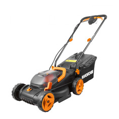 Газонокосилка аккумуляторная WORX WG779E, 34см, несамоходная, 2.5Ач