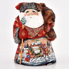 Скульптура из дерева "Дед Мороз с медведем" Russia The Great
