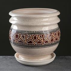 Цветочный горшок Греческий 2 5800862 10 л бежевый, коричневый 1 шт. No Brand