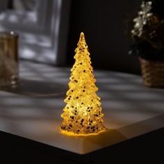Светодиодная фигура «елка золотистая» 5 x 12 x 5 см, пластик, батарейки LR44, свечение теп Luazon Lighting