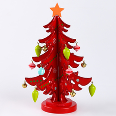Новогодний сувенир «Красная елочка» 12 x 12 x 22 см No Brand