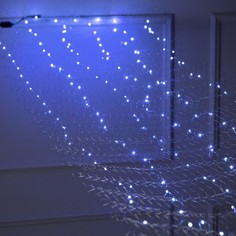 Гирлянда «Звездное небо» 1 x 5 м роса, IP44, УМС, серебристая нить, 300 LED, свечение бело Luazon Lighting