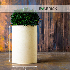 Кашпо Evabrick Cylinder 86 л бежевый искусственный камень 1 шт.
