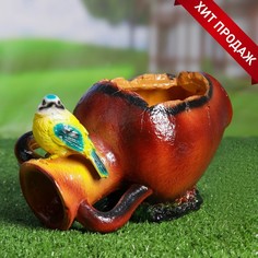 Цветочное кашпо Хорошие сувениры Синичка на кувшине 493138 1.6 л коричневый 1 шт.