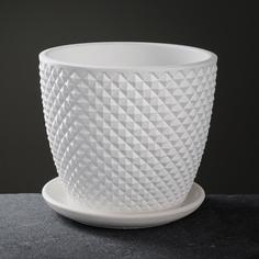 Цветочный горшок Грань №3 7074600 2,15 л белый 1 шт. No Brand