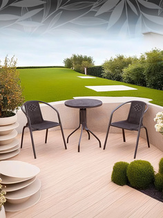 Комплект садовой мебели DomA Оливия с кофейным столиком и 2 стульями, 1383919, коричневый