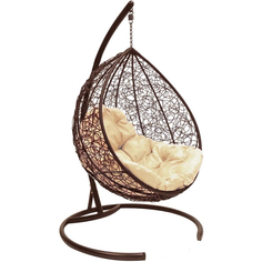 Подвесное кресло коричневое Bigarden Tropica Big_tropica_brown_b бежевая подушка