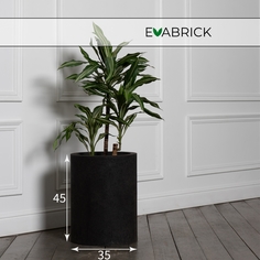 Кашпо Evabrick Cylinder 33 л черный искусственный камень 1 шт.