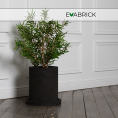 Цветочное кашпо Evabrick Cylinder искусственный камень Cylinder-HL35-30BP 18л черный 1 шт.