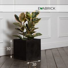Цветочное кашпо Evabrick Cube искусственный камень Сube-HL30-30B 20 л черный 1 шт.