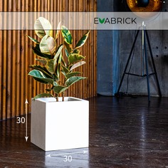 Кашпо Evabrick Cube 20 л белый искусственный камень 1 шт.