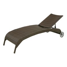 Шезлонг Yuhang Furniture искусственный ротанг коричневый с колесиками 208 х 65 х 80 см
