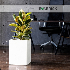 Цветочное кашпо Evabrick Cube искусственный камень Сube-HL40-30W 29 л белый 1 шт.
