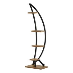 Подставка для цветов YQ Forever правая 50 х 31,5 х 160 см черная-светлое дерево