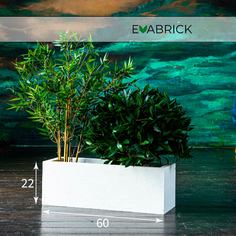 Цветочное кашпо Evabrick Rectangle искусственный камень Rectangle-HL22-65W 22л белый 1 шт.