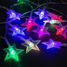 Гирлянда Luazon Lighting Нить Звёзды 806829, IP20, прозрачная нить, 20 LED, свечение RG/RB