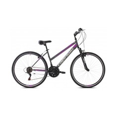 Велосипед CAPRIOLO TOURING TREK SUNRISE LADY 28 3 X 6, STEEL 17 серебро - розовый 2024
