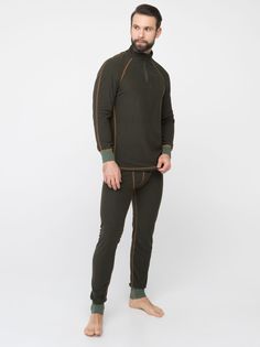 Термобелье Huntsman Thermoline ZIP ткань Флис Фактурный цвет Хаки 46-48/170