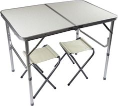 Столик алюминиевый Kaide складной двухуровневый +2 стула (д90*ш60*в40/70) Kaida