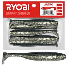 Мягкая силиконовая приманка риппер Ryobi Minnow 95 мм., 5 шт., cn011